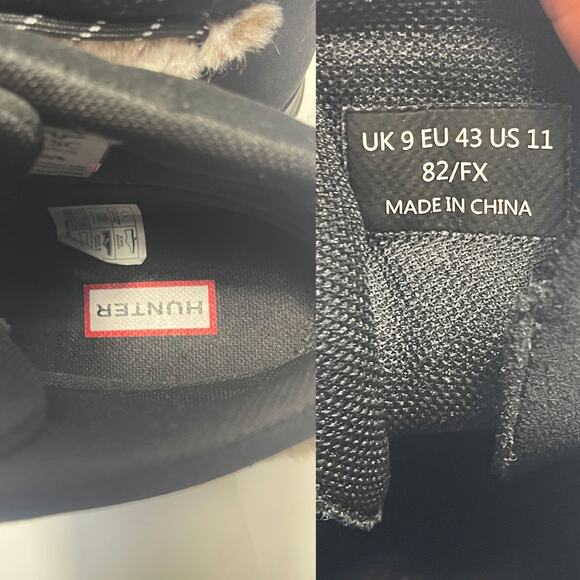 HUNTER NWT Waterproof Faux Fur Trimmed Lace Up Bootie in Black Size 11 - Picture 9 of 11